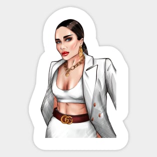 Business woman in white jacket Sticker